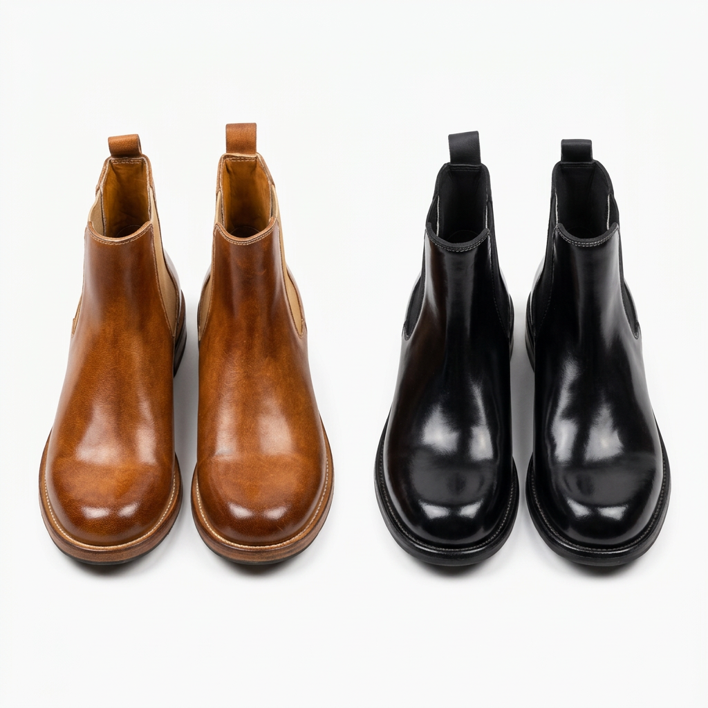 Handcrafted Distressed Washed Horsehide Leather Chelsea Boots
